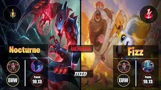 GrandMaster NOCTURNE [Lethal Tempo] (Mid) VS  FIZZ - Grandmaster EUW Patch 10.13
