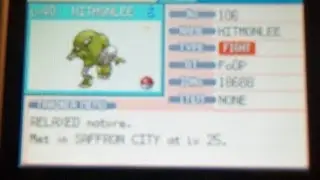 Shiny Hitmonlee fights with kicks directly into my party
