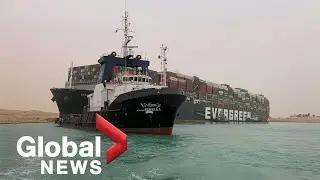 Massive cargo ship stuck in Suez Canal continues to harm global shipping