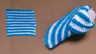 Square Crochet Slippers | Easy Step by Step Tutorial | Easy Square Knitting Socks at Home #diy 