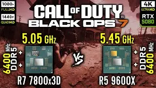 Ryzen 7 7800x3D vs Ryzen 5 9600X in Call of Duty: Black Ops 7 | RTX 5080 [ 1080p, 1440p, 4K ]