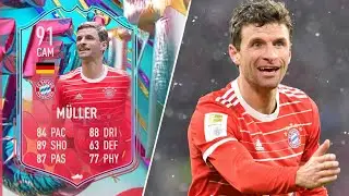 THIS CARD IS BROKEN!! 91 FUT BIRTHDAY MULLER PLAYER REVIEW - FIFA 23 Ultimate Team