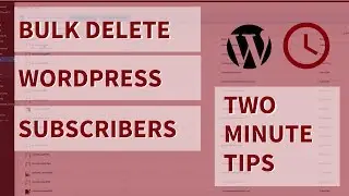 Bulk Delete Subscribers in Wordpress | Two Minute Tips