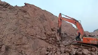 EXCAVATOR POWER: Breaking a Hill like a Pro!&rdquo; #excavators #stonemachinery #jcb #mining #drilling
