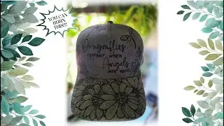 Hat burning - Suede baseball cap - transferring design with printable sticky paper stabilizer