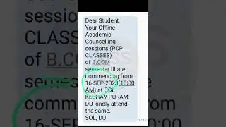 BA Prog & Bcom prog 3rd Semester PCP Classes Offline Classes Dates l #Soldu3rdsemesterclasses