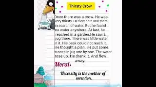 Thirsty Crow story in English/thirsty Crow moral story in English writing