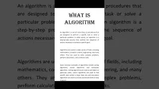 what is algorithm #algorithm