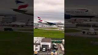 Perfect British Airways A380 Landing on Runway 27R! #britishairways #heathrow #airbusa380