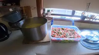 Potato & leek soup and Shopska