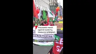 Thousands march against austerity measures in Belgium