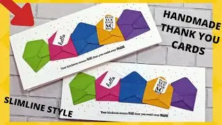 Handmade Thank You Cards- Slimline Style #stampingwithamore #slimlinecards