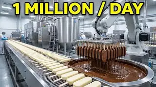 Inside a Mega Ice Cream Factory: 1 Million Bars Per Day! (Satisfying Process)