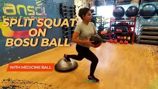 Split Squat Hold  On bosu ball || Core strength plus || Isometric Pressure on Legs