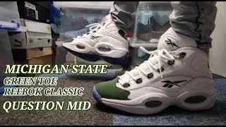 Reebok Question Mid NCAA Pack Michigan State Green Toe Players Exclusive