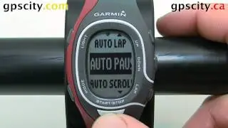 Setting the Auto Lap Feature in Running Mode on the Garmin Forerunner 60.