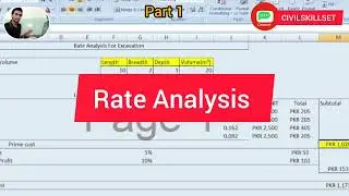 Rate Analysis of civil engineer Part 1  #civilengineers #quantitysurveyor #rateanalysis #excel