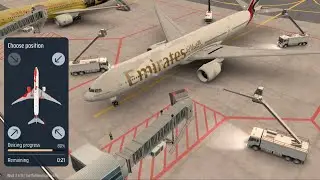 Emirates B77W getting deicing | World of Airports Gameplay 