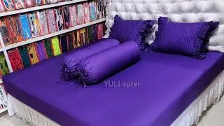 Sprei polos bahan katun jepang ungu tua