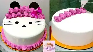 CAT cake/easy design birthday cake for kids//THE Tck cake/
