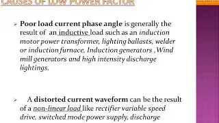 POWER FACTOR- REASONS FOR LOW POWER FACTOR