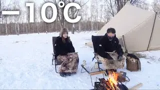 【夫婦キャンプ】冬到来！−10℃寒すぎてほぼおこもりキャンプ｜Snow Peak 十勝ポロシリ Campfield