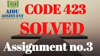 aiou solved assignment autumn 2020 || code 423