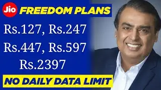 5 New Jio Prepaid Plans - Jio FREEDOM Plans - Jio Plans Without Daily Data Limit