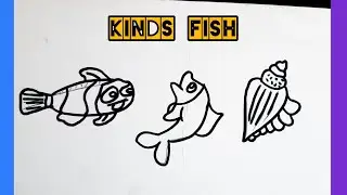 Let' s To Draw A Clown Fish, Flying Fish, Selfish !! BEGINNER draw - kid Draw