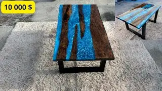 Mesa luxuosa de ep&oacute;xi river table fa&ccedil;a voc&ecirc; mesmo por US$ xxx do in&iacute;cio ao fim sem cortes