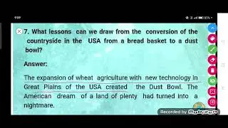 What lessons can we draw from the conversion of the countryside in the USA from a bread basket to a 