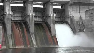 J. Percy Priest Dam Spills Water