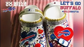 LETS GO‼️BUFFALO BILLS CUSTOMIZED CROCS‼️‼️💙❤️💙Step by Step, #gobills