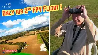 NAILED THAT LANDING ! Only his 2nd FPV Flight | 3D printed Stunt Double Interceptor v2