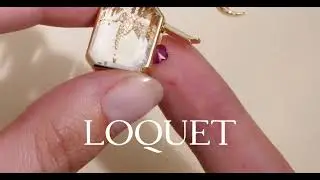 Loquet London l Diamond baguette locket 14k