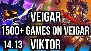 VEIGAR vs VIKTOR (MID) | 1500+ games, Godlike, 9/2/1 | NA Master | 14.13