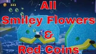 Slip-Slide Isle | All Smiley Flowers 🌼 and Red Coins 💰 | Yoshi's Crafted World 🥚 🧶 🥚 ⛳