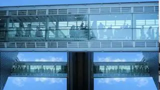 modern futuristic glass hallway tower group team together business people b48de3c  D