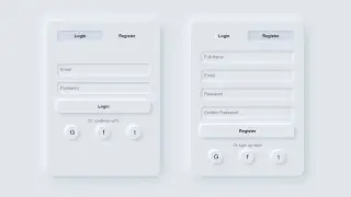 Neumorphic Login & Register Form using HTML, CSS & JavaScript | Modern UI Design
