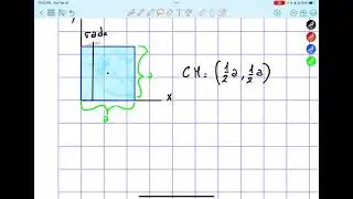 Calculate Center of mass for a square with constant surface density and side a