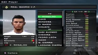 PES 2011 - Real Madrid - Stats - PS2