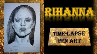 Rihanna Realistic Pen Drawing ✍️ | Full Timelapse Art Video | Pen Portrait