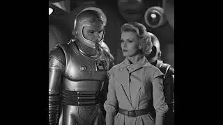🚀 Retro Sci-Fi Romance | 1950s Robot & Human in AI Film Scene