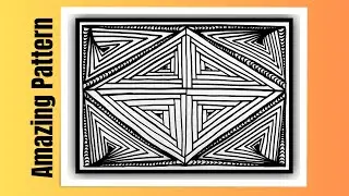 Freehand amazing drawing// satisfying cool line drawing//3D illusion art// Amazing 3D pattern