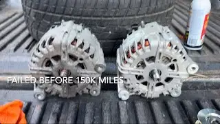 BMW E70 M57 Alternator replacement with comparison to new part. Small explanation of clutched pulley