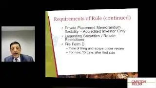 New SEC Rule 506(c) -- Towards Efficient Markets in Private Placements