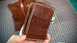 Handcrafting a $65 Ostrich Leather Wallet &ndash; Worth It? #asmr #diy #leathercraft