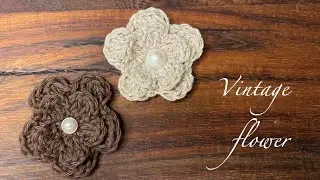 🎀 How to Crochet a Vintage Flower with Bead – Easy & Beautiful Tutorial 🌸 Let Hæklet vintage blomst🌸