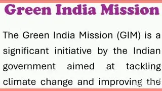 Green India Mission Essay Writing or Speech in English 250 Words by Smile Please World