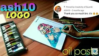 How to draw Ash10 logo | with oil pastel | Logo drawing